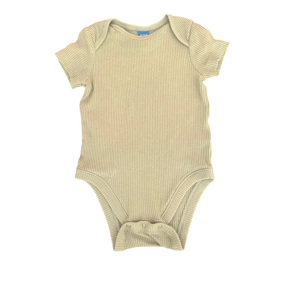 Old Navy Ribbed Short Sleeve Bodysuit Sage Green 6-12M Baby Onesie (0958)